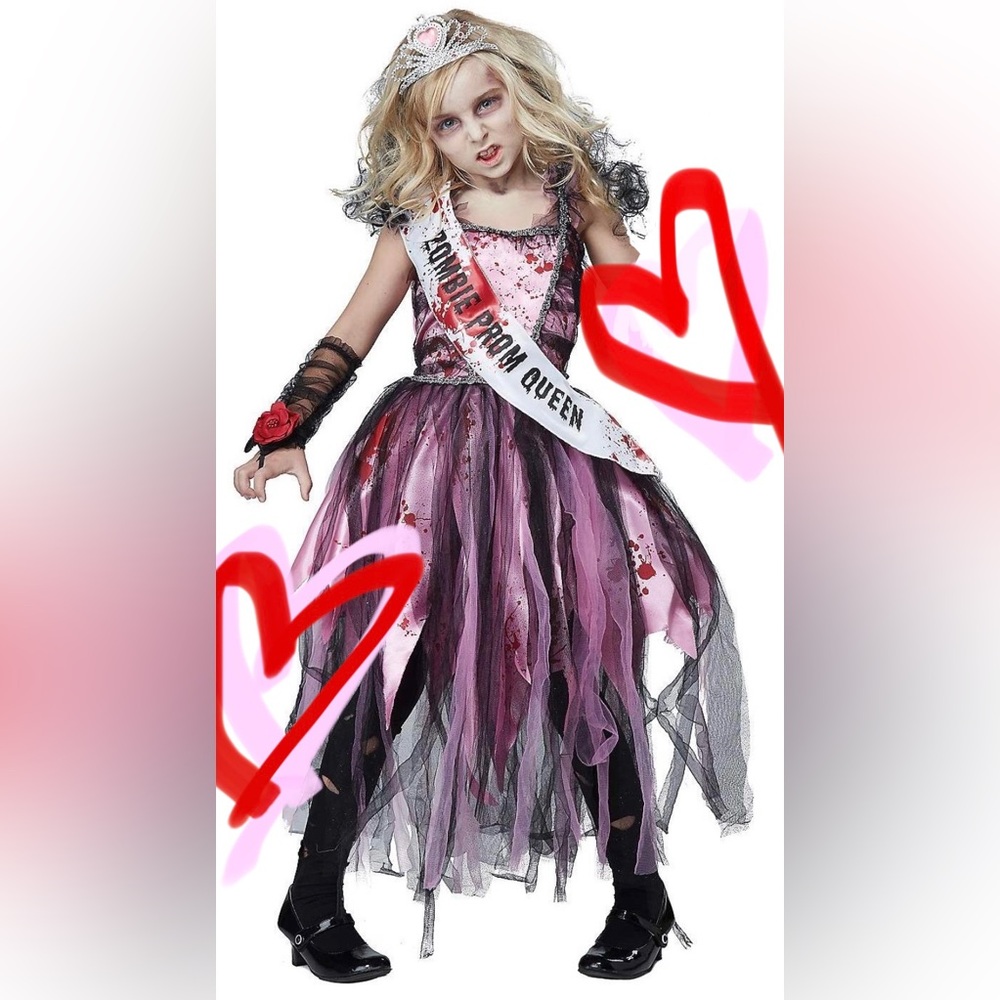 Zombie Prom Queen Costume, Girls Size 8/10